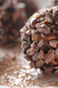 close up of triple chocolate snack bites