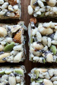 quick and easy nut bars on a cutting board
