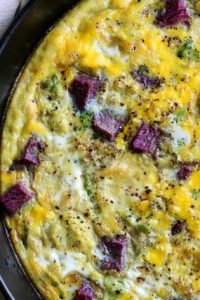 skillet with quick and easy dinner frittata