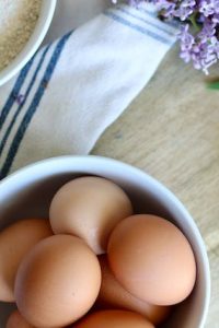 eggs, butter, and flour